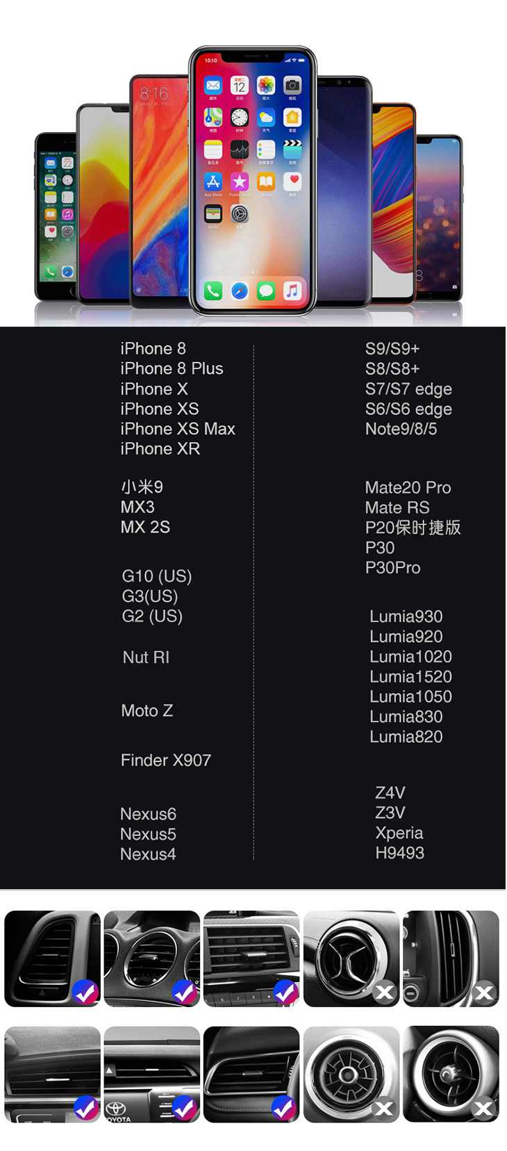 【ゴールド】車載 充電器 スマホ充電 iPhone ワイヤレス充電 急速充電 赤外線センサー エアコン吹き出し口 多機種対応 自動開閉 かっこいい 磁気式