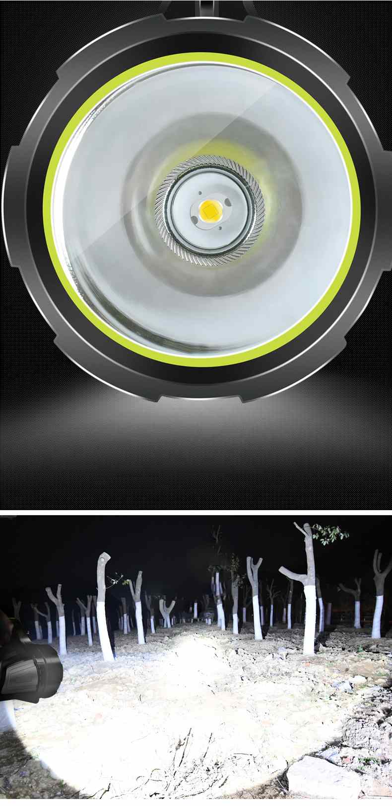 USB充電式 LED 明るい 防災 地震 長時間照射 懐中電灯 リフレクター ワークランプ 持ち手つき 8000ｍA バッテリー大容量 パワーランプ ライト 長距離 高輝度