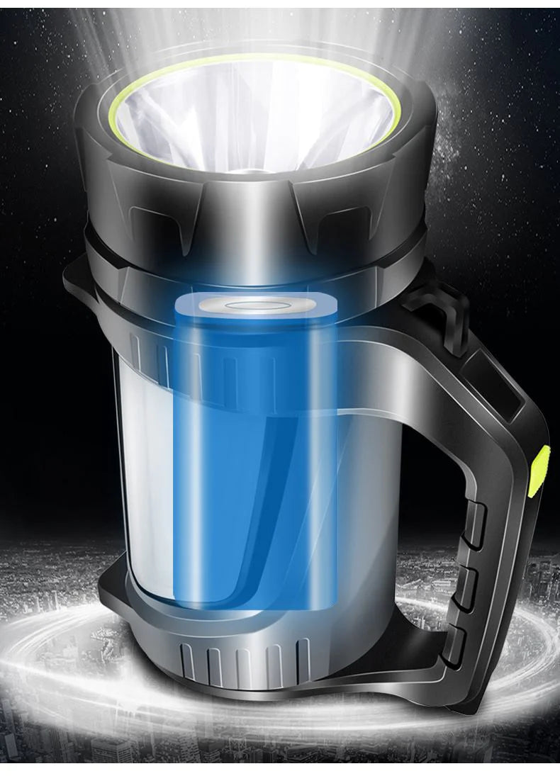 USB充電式 LED 明るい 防災 地震 長時間照射 懐中電灯 リフレクター ワークランプ 持ち手つき 8000ｍA バッテリー大容量 パワーランプ ライト 長距離 高輝度