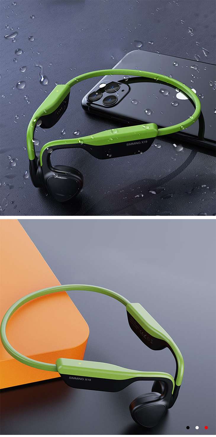【グレー+ブラック】マイク付き Bluetooth ワイヤレス ヘッドセット イヤホン 防水 高音質 コンパクト 便利 柔軟性 おしゃれ 骨伝導 メモリ機能 ヘッドホン