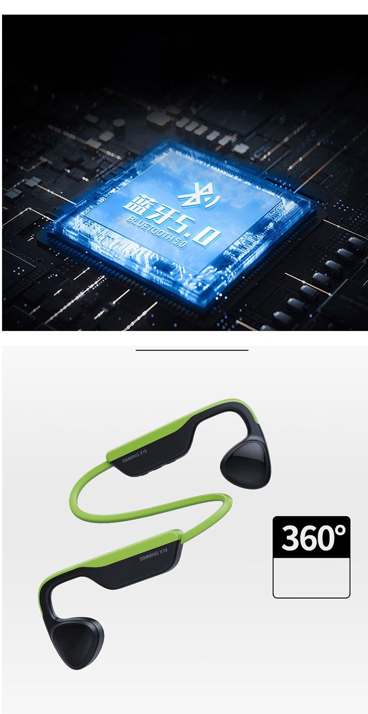 【グリーン+ブラック】マイク付き Bluetooth ワイヤレス ヘッドセット イヤホン 防水 高音質 コンパクト 便利 柔軟性 おしゃれ 骨伝導 メモリ機能 ヘッドホン