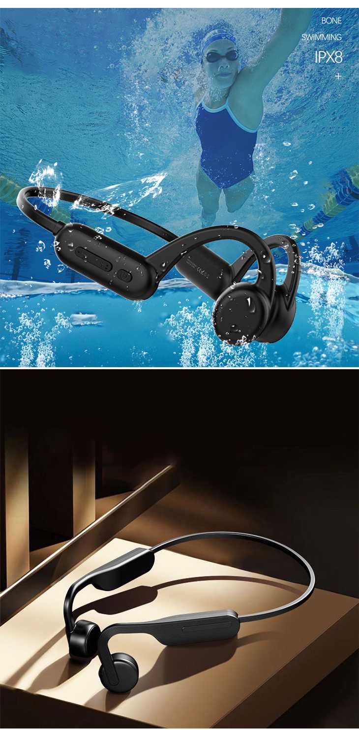 【グレー+ブラック】マイク付き Bluetooth ワイヤレス ヘッドセット イヤホン 防水 高音質 コンパクト 便利 柔軟性 おしゃれ 骨伝導 メモリ機能 ヘッドホン