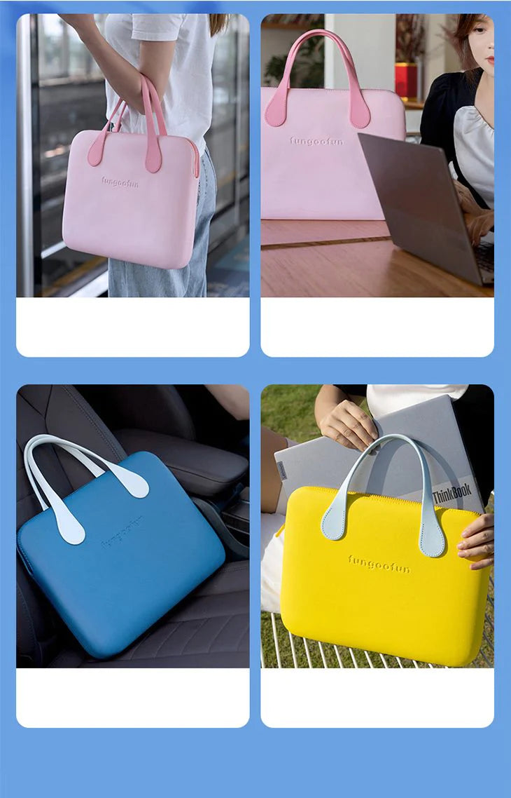 【ピンク15-16INCH】ノートパソコンケース 持ち運び パソコンケース バッグ EVA素材 おしゃれ かわいい シリコン 保護 ファッショナブル 耐熱 防水 丈夫 柔らかい カラフル