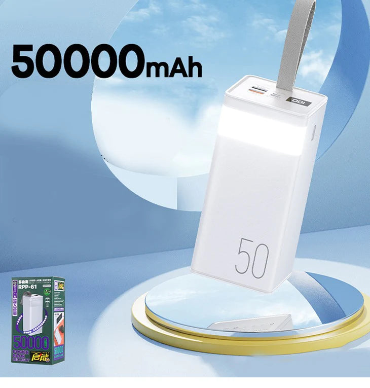 REMAX モバイルバッテリー 50000mAh 大容量 2口 2ポート 急速充電 小型 軽量 iPhone iPad Android Type-c IPH USB 10W