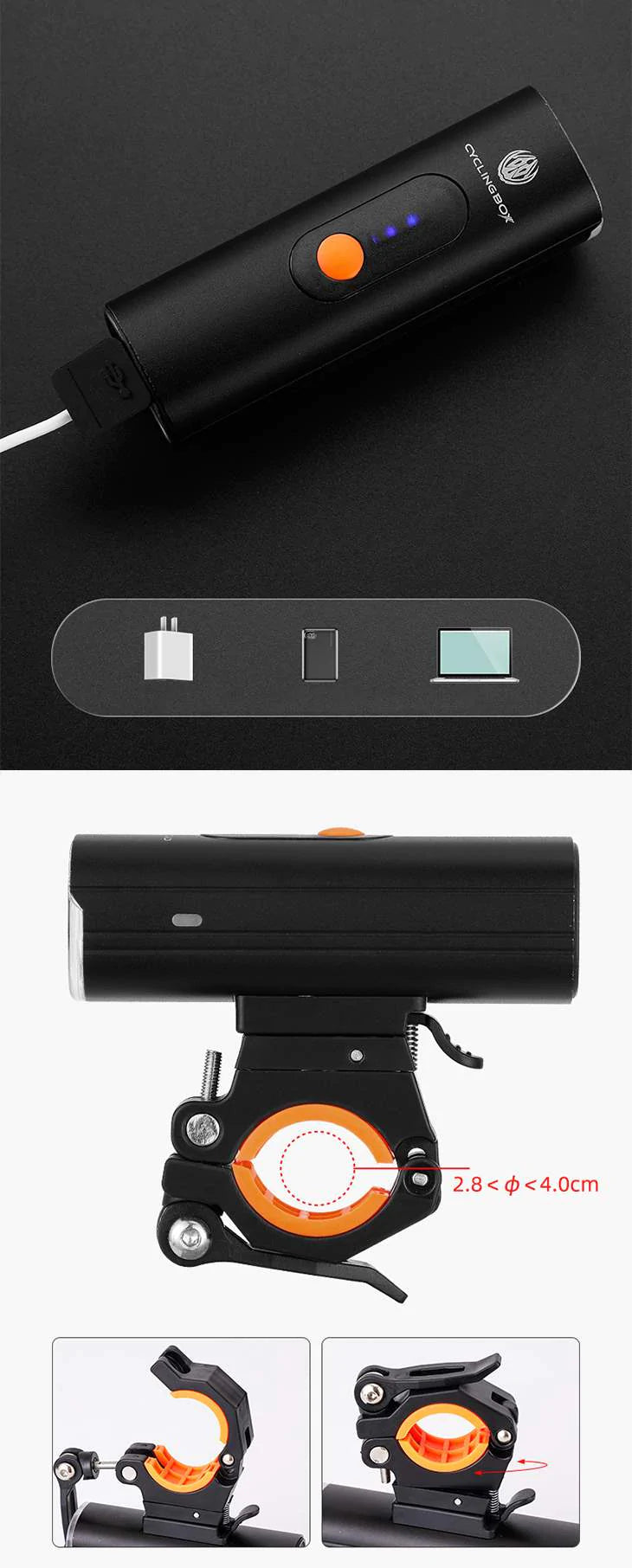 充電式 自転車 ライト 大容量バッテリー 防水 ロードバイク USB充電 サイクリング アルミ合金 懐中電灯 防災 調光可能 多用途 アウトドア キャンプ  高品質 取付