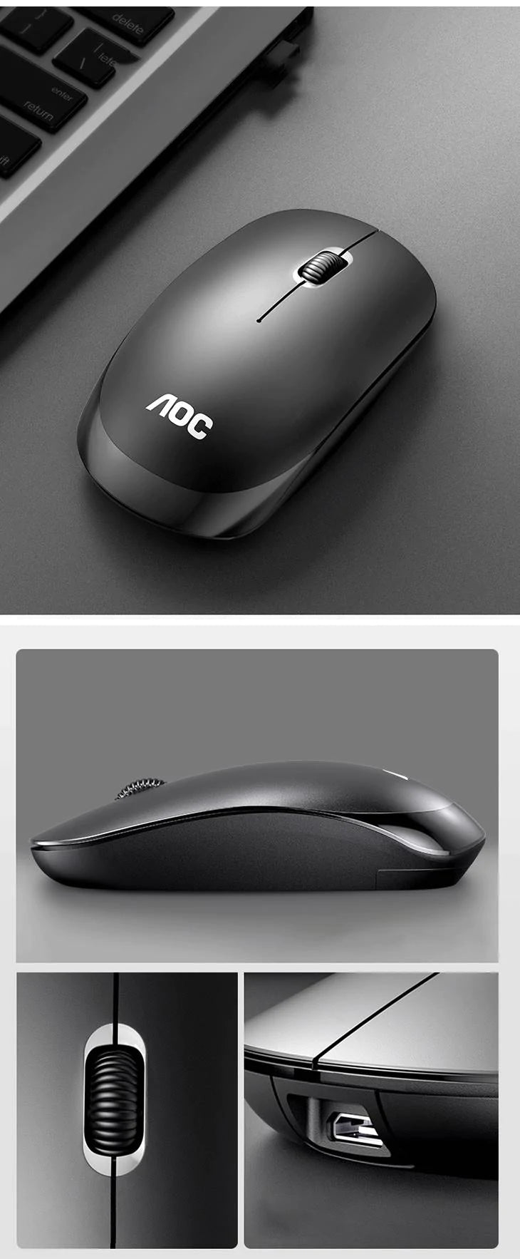 マウス ワイヤレス 静音 薄型 無線マウス シルバー パソコン 高性能 スマート ノートパソコン グリップ感 手にフィット コンパクト 高精度