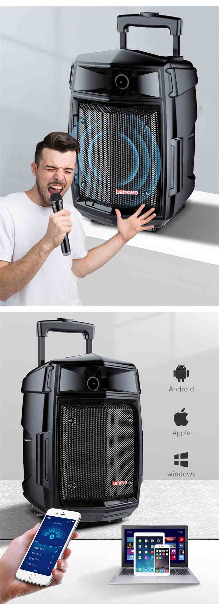 高電力 Bluetooth スピーカー カラオケ ワイヤレス キャンプ アウトドア マイク ギター 多機能 重低音 高音質 apple iPhone android Windows 大容量バッテリー 持ち運び