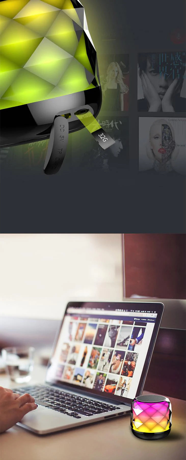 Bluetooth スピーカー 高音質 TWS機能 ハンズフリー TFカード LEDライト AUX入力 サウンド 臨場感 多デバイス対応 色が変わる 防水
