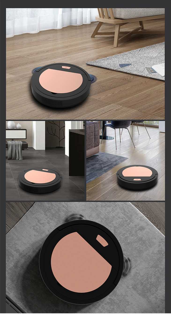 【ブラック】USB充電 スマートロボ 掃除機 ロボット掃除機 自動 大容量バッテリー 長持ち ほこり 掃除 クリーナー 静か 静音 スリムデザイン