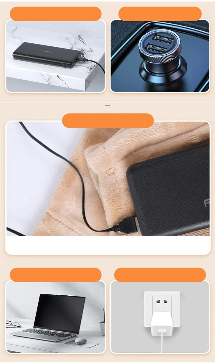 【ライトグレー】洗える USB充電式 電気毛布 寒さ対策 防寒 あったかグッズ ブランケット 洗濯 ひざ掛け 加熱ヒーター内蔵 丸洗いOK 敷き毛布  ワイヤレス