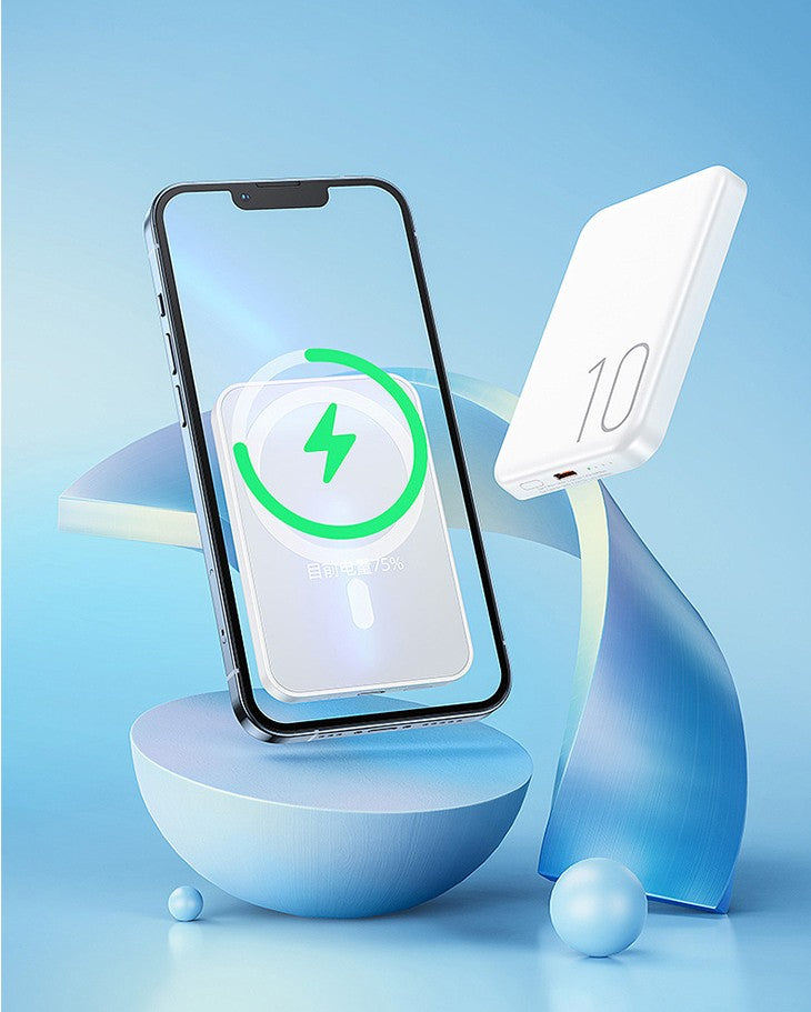 【ピンク】20Ｗ ワイヤレス充電 置くだけ充電 急速充電 iPhone android 多対応 コンパクト 軽量 大容量バッテリー マグネット 磁力 磁気