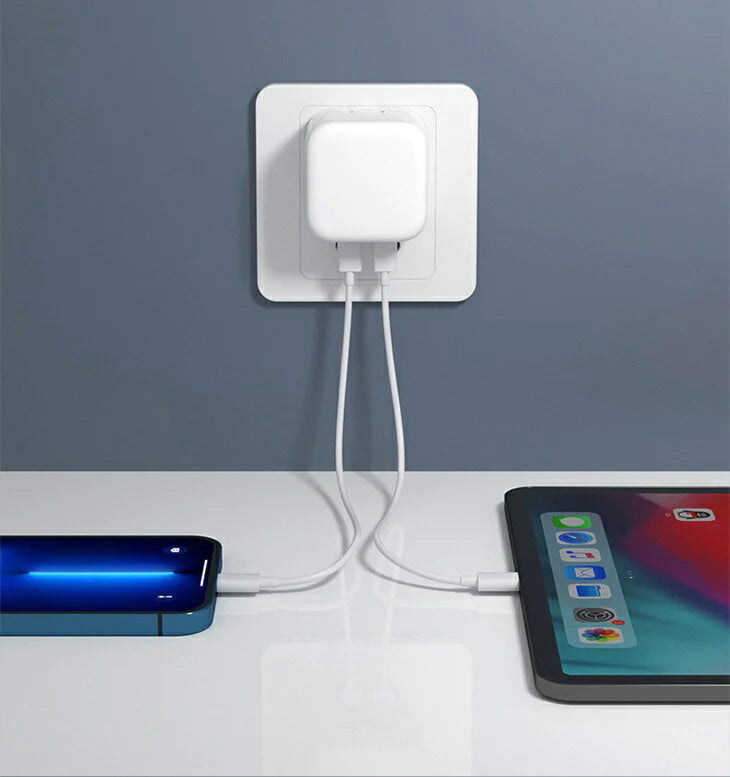35W デュアル USB type-C ポート搭載 コンパクト電源アダプター ACアダプター iPhone 充電 android コンセント コンパクト 同時充電可能