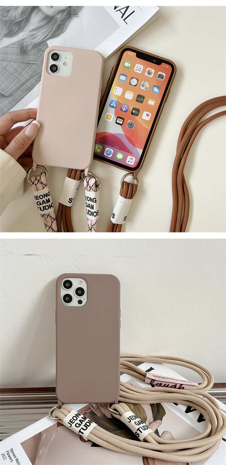【TYPE7IPHONE12PROMAX】韓国風 iPhoneケース アイフォン iPhone13 肩掛け ストラップ かわいい おしゃれ ファッション センス シンプル 無地 トレンド感