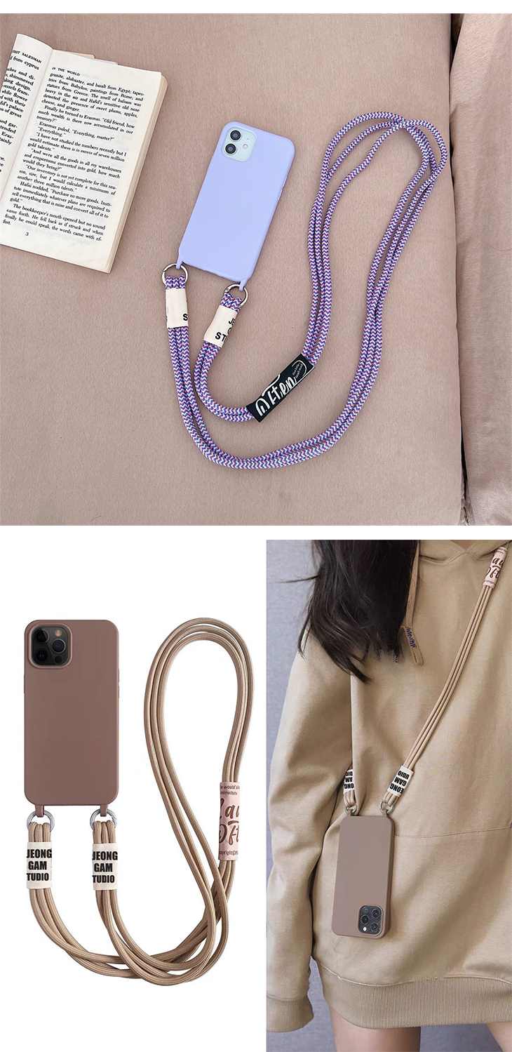 【TYPE6IPHONE12MINI】韓国風 iPhoneケース アイフォン iPhone13 肩掛け ストラップ かわいい おしゃれ ファッション センス シンプル 無地 トレンド感