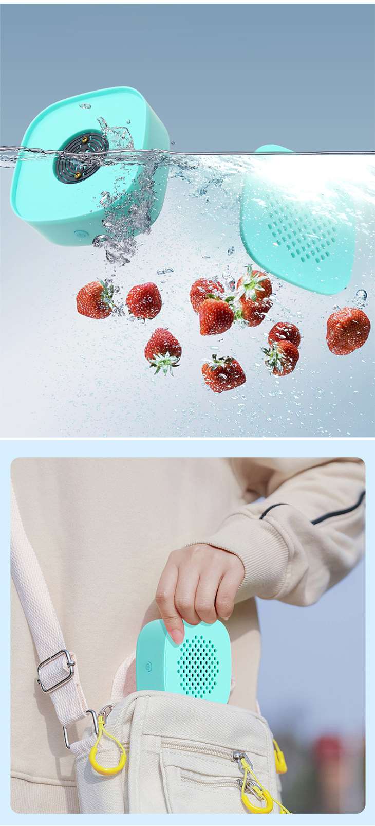 【ホワイト】野菜洗浄 ハイパワー 殺菌 抗菌 残留農薬排除 大容量 バッテリー コンパクト 軽量 防水 長時間 99.9％ 水洗い 旅行 お泊り