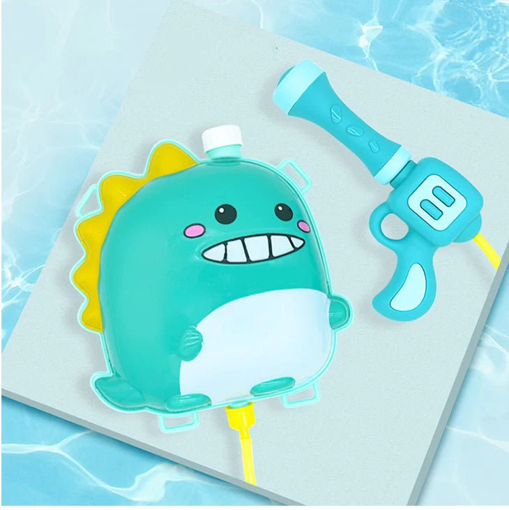 【ロケットブルー】水鉄砲 アクアガン プール 水遊び かわいい ひも付き 背負える 子供 キッズ おもちゃ お風呂 恐竜 かに カラフル 玩具
