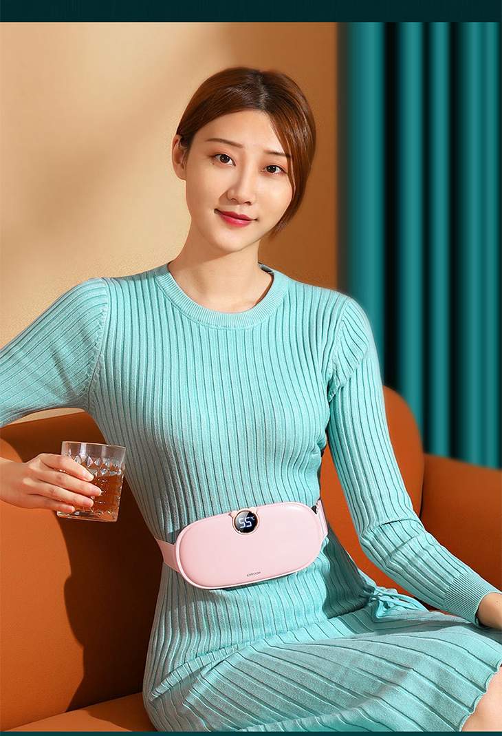 【グリーン】冷え性対策 ホットベルト女性におすすめ USB充電式 生理痛対策 腹部温め 子宮温め 腰痛 温度調整 振動マッサージ 腰マッサージ クイックヒート