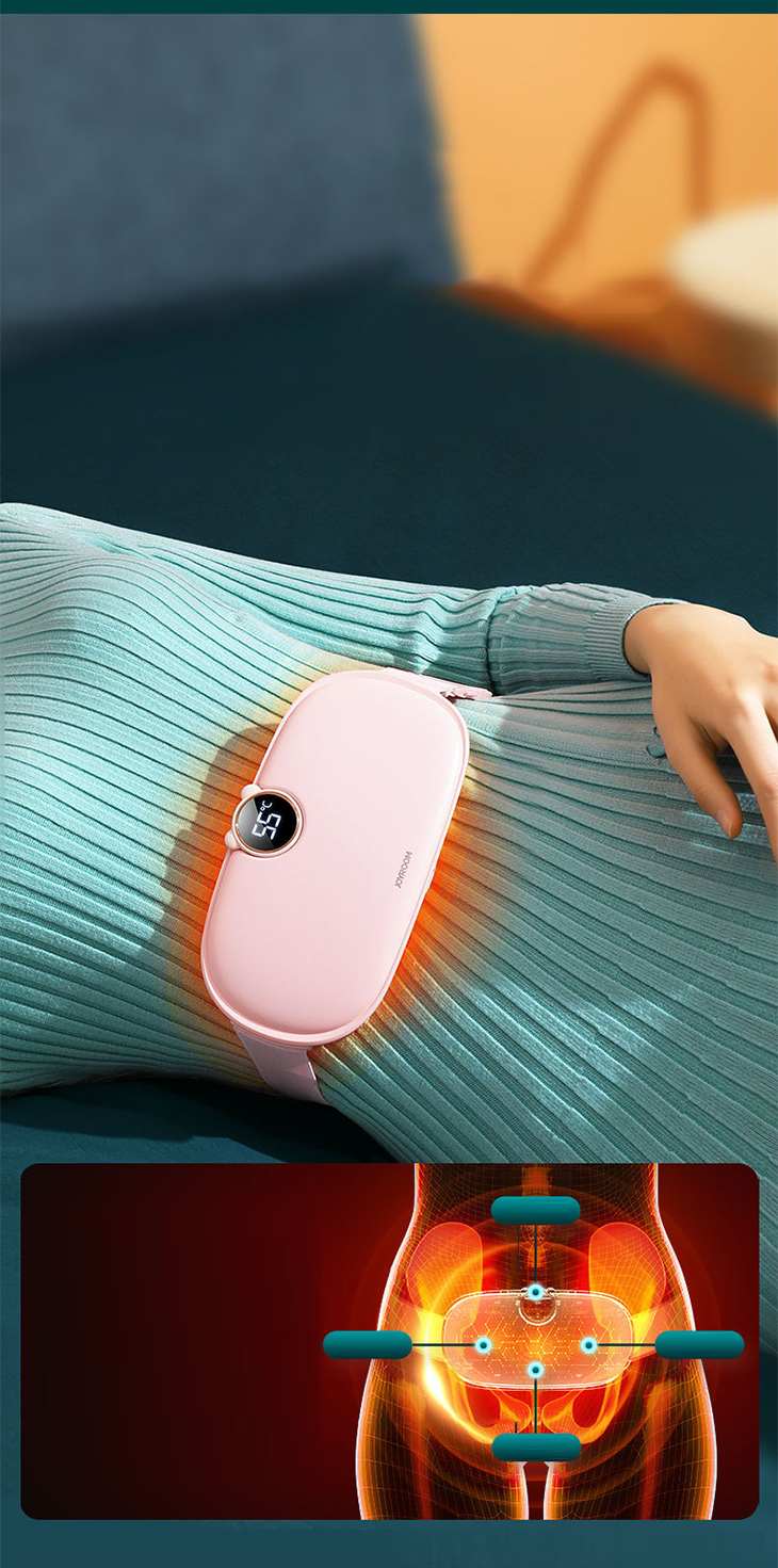 【グリーン】冷え性対策 ホットベルト女性におすすめ USB充電式 生理痛対策 腹部温め 子宮温め 腰痛 温度調整 振動マッサージ 腰マッサージ クイックヒート