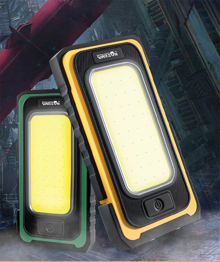 【イエロー】LED作業灯 ランタン ワークライト アウトドア キャンプ COB USB 充電式 マグネット 投光器 非常時 防災 停電 自動車整備 夜間作業 ハンディライト コンパクト