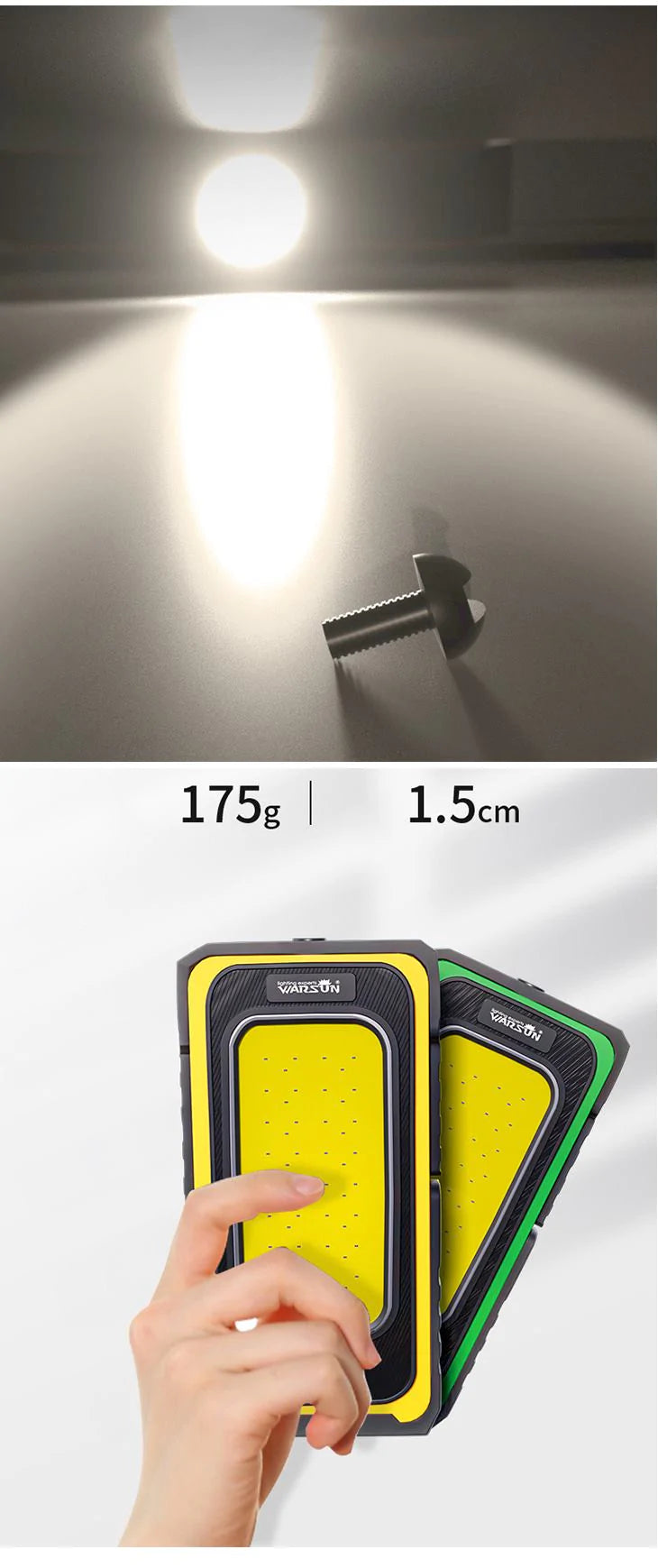 【イエロー】LED作業灯 ランタン ワークライト アウトドア キャンプ COB USB 充電式 マグネット 投光器 非常時 防災 停電 自動車整備 夜間作業 ハンディライト コンパクト