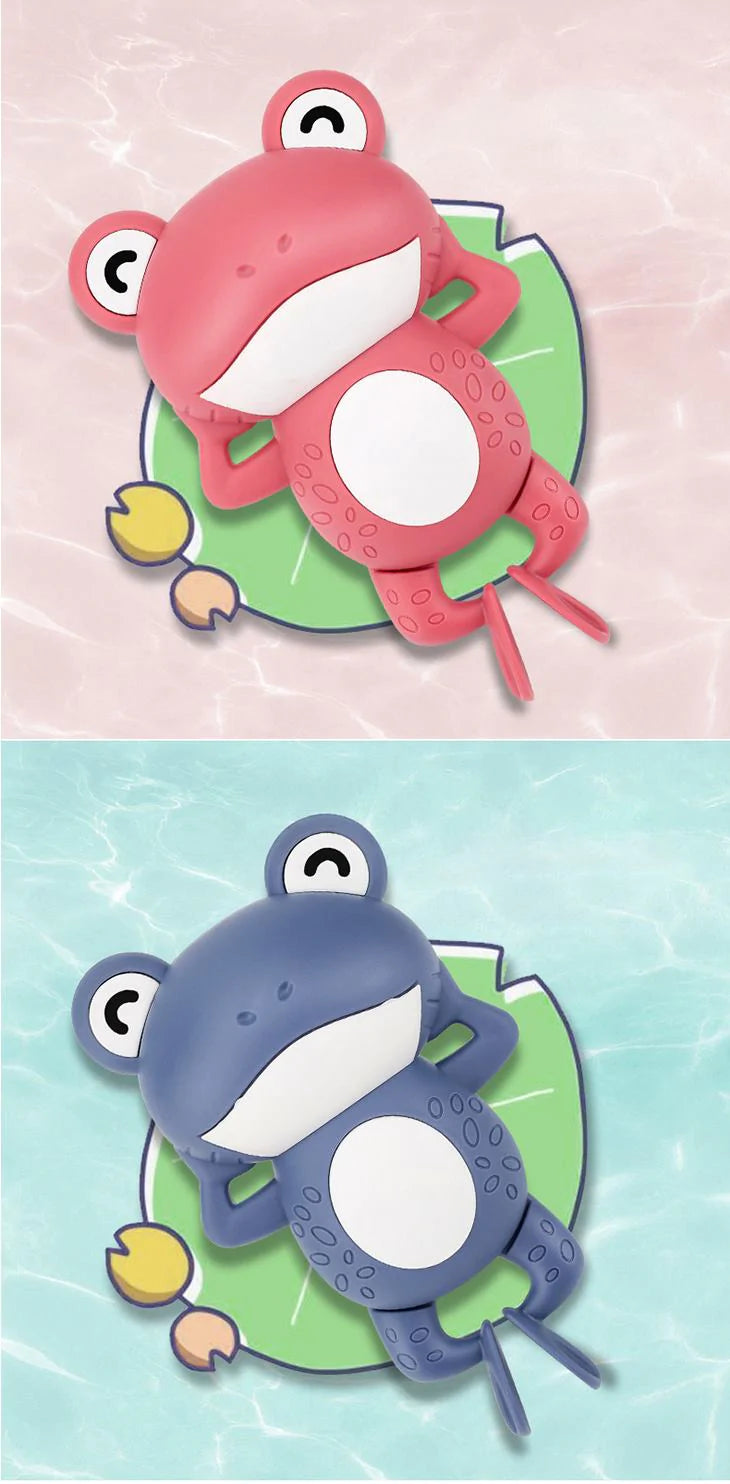 【グリーン】かえる おもちゃ 電動 動く 水遊び お風呂 浮力玩具 ゼンマイ 安全素材 かわいい プレゼント 子供 キッズ 蛙 玩具