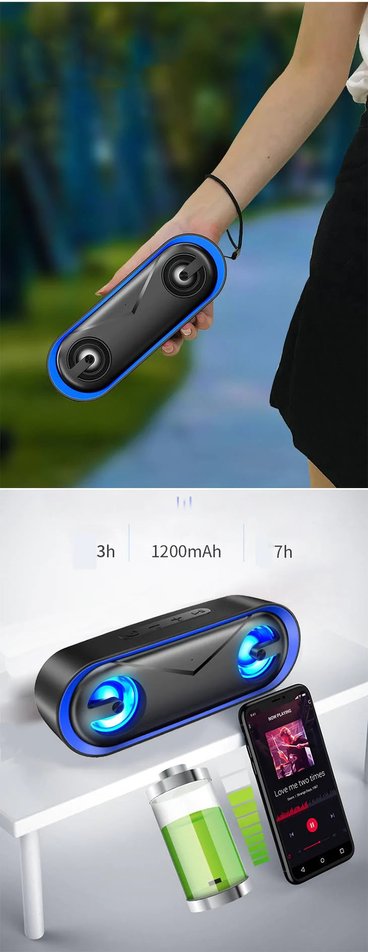 【レッド】bluetooth スピーカー ワイヤレススピーカー マイク搭載 高音質 おしゃれ コンパクト 重低音 充電式 大音量 ブルートゥーススピーカー usb LED スマホスピーカー ハンズフリー通話 ステレオ