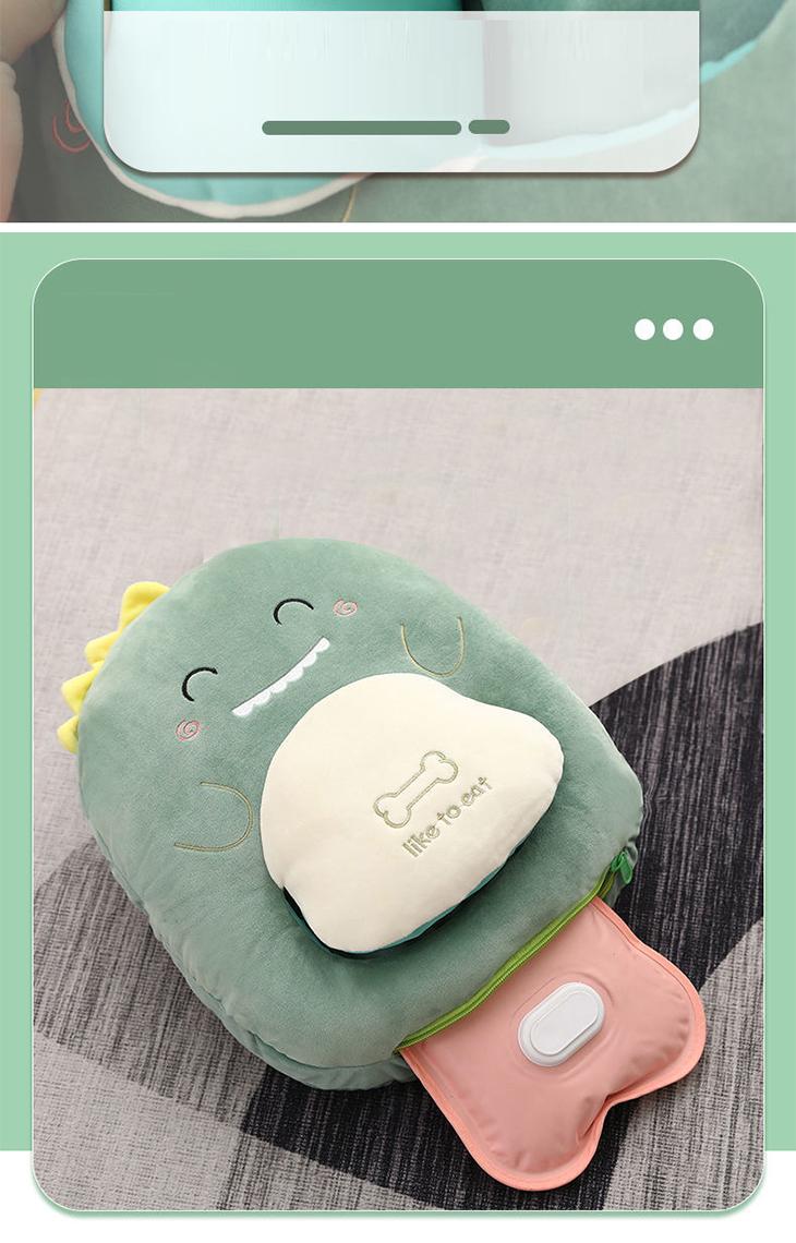 【グリーン】充電式フットウォーマー かわいい ぬいぐるみ 暖かい 電気ウォーマー USB充電加熱 DC電源加熱 湯たんぽ モード選択可能 多機能 冷え性 冷え対策 足元暖房