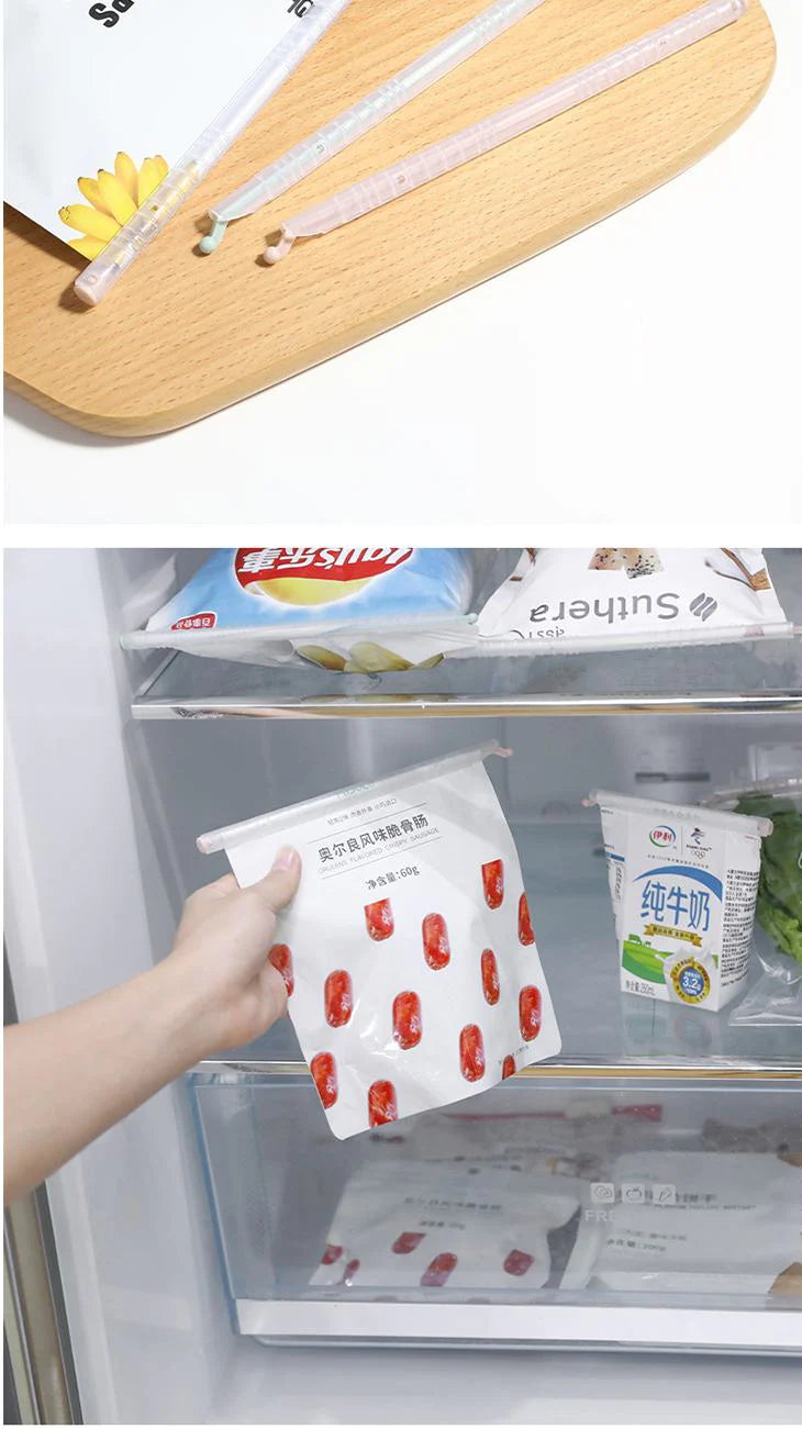 【ピンク】袋止めクリップ 袋密封 密封クリップ 食材保存 鮮度保ち 防水防湿 繰り返し使用可能 食べかけ 食べ残し