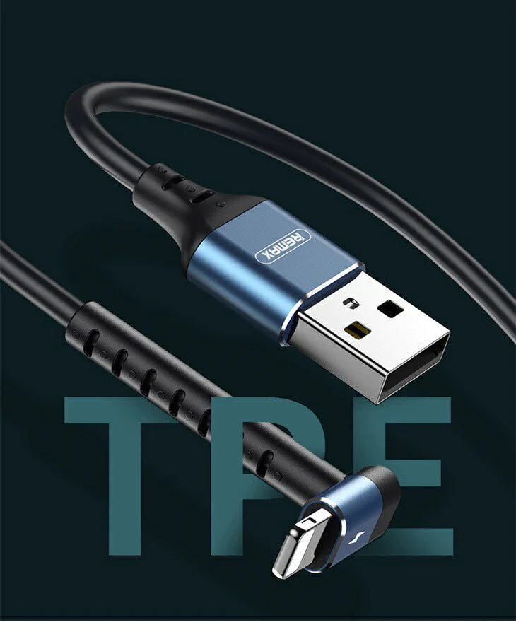 【Aブラック】充電ケーブル 充電器 ケーブル USB 1m 急速充電 REMAX iP Micro Type-C L字