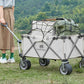 【ブラック+レッド】300㎏ 高耐荷重 160L キャリーワゴン アウトドア キャンプ 荷物運ぶ 大容量　キャリーカート おりたたみ 持ち運び コンパクト 頑丈 スチール 牽引