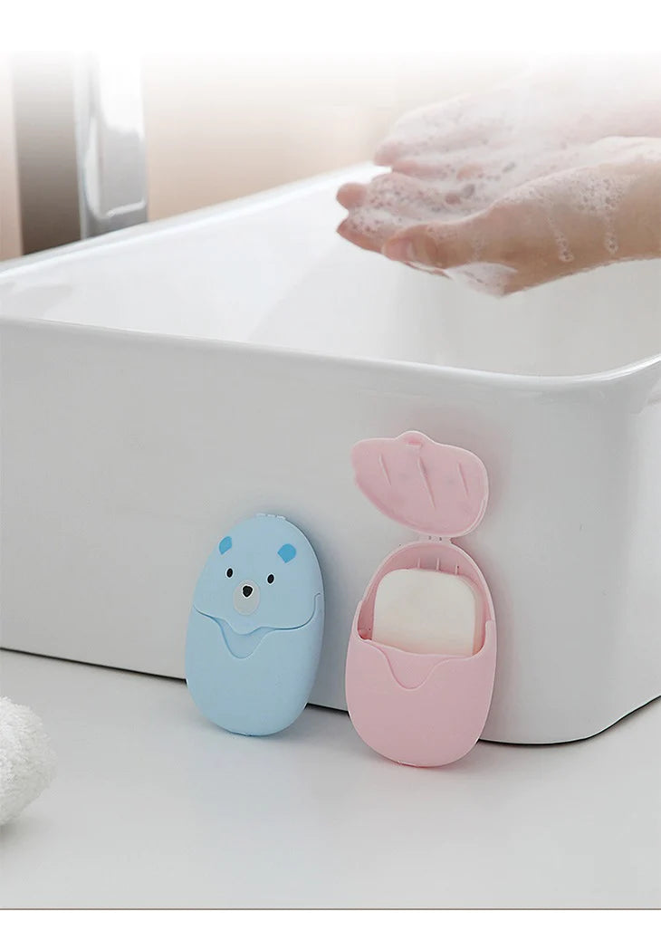 3個セット 紙石鹸 ペーパーソープ アニマル 動物 カラフル 清潔 ソープシート せっけん 収納ボックス 携帯せっけん コンパクト 持ち運び かわいい