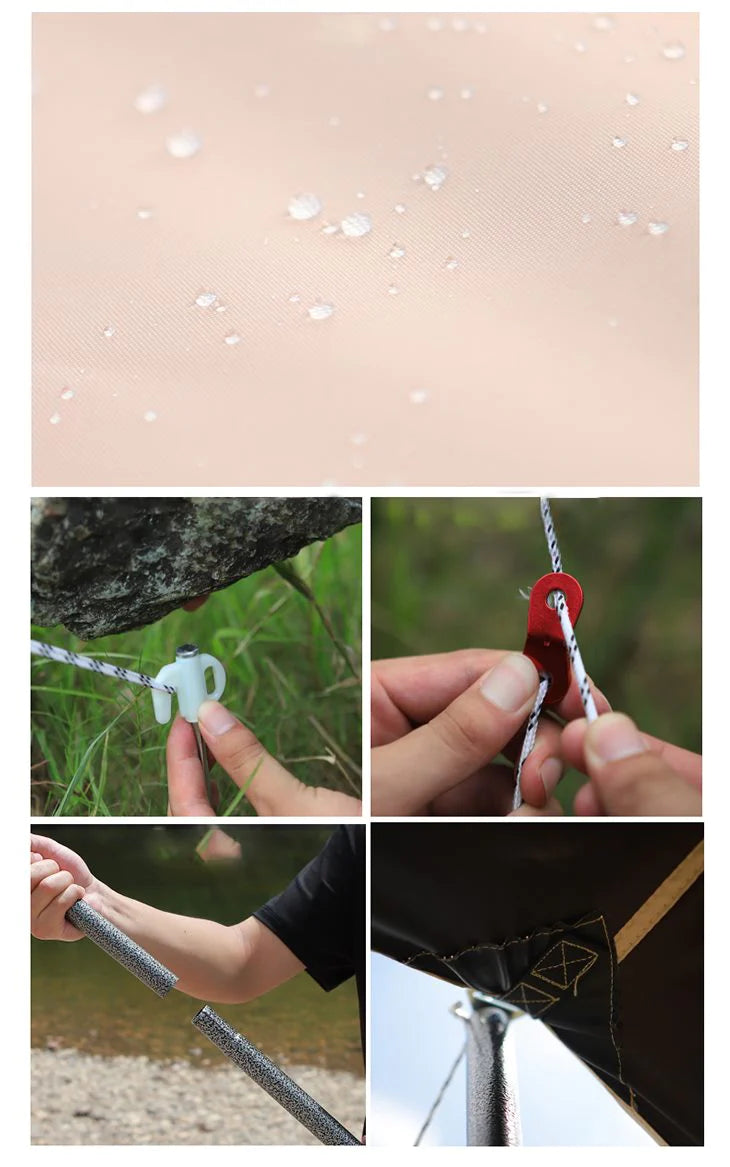 【300CM×500CM】10分設営 ムササビタープ タープ アウトドア キャンプ ピクニック 公園 10㎡ 防雨 グランピング おしゃれ 紫外線 簡単設営 ロープ ペグ テント 快適 持ち運び コンパクト収納