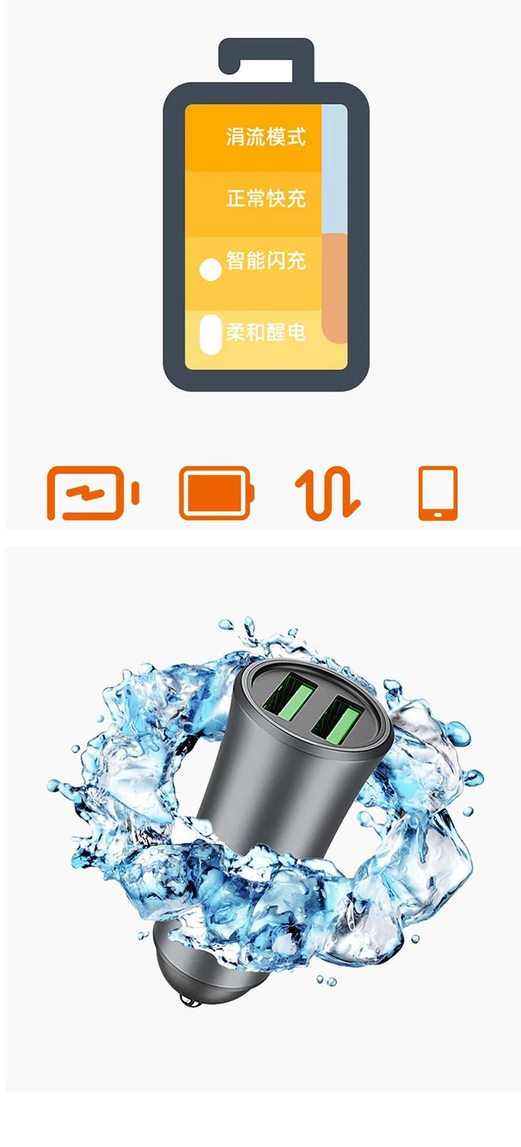 【シルバーATYPE(USB×2)】カーチャージャーアルミ合金デュアルUSBカーシガレットライタープライベートモデルミニ12W急速充電2.4Aカーチャージャー