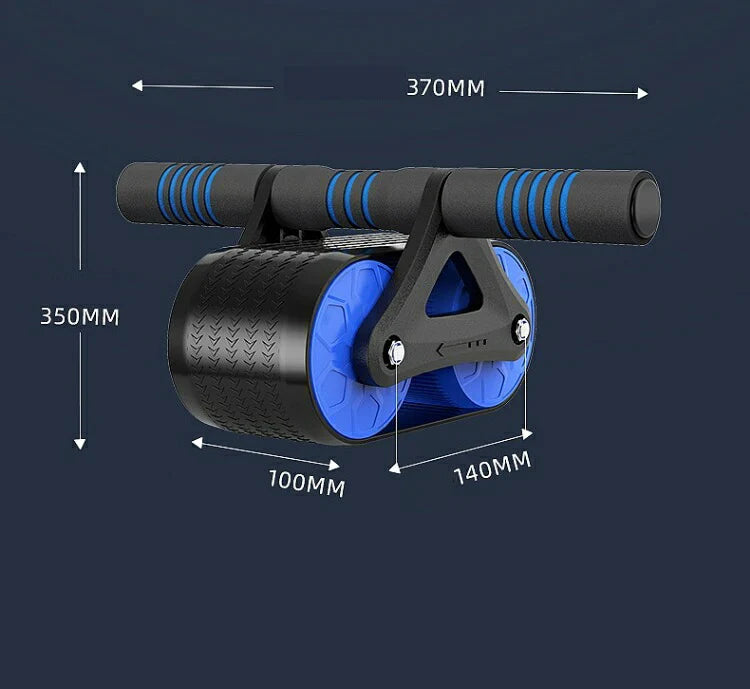 【ブルー】腹筋ローラー パワーローラー トレーニング エクササイズ 筋トレ 筋肉トレーニング ダイエット 腹筋器具 おうちジム 自動リバウンド 多機能 静音設計 簡単