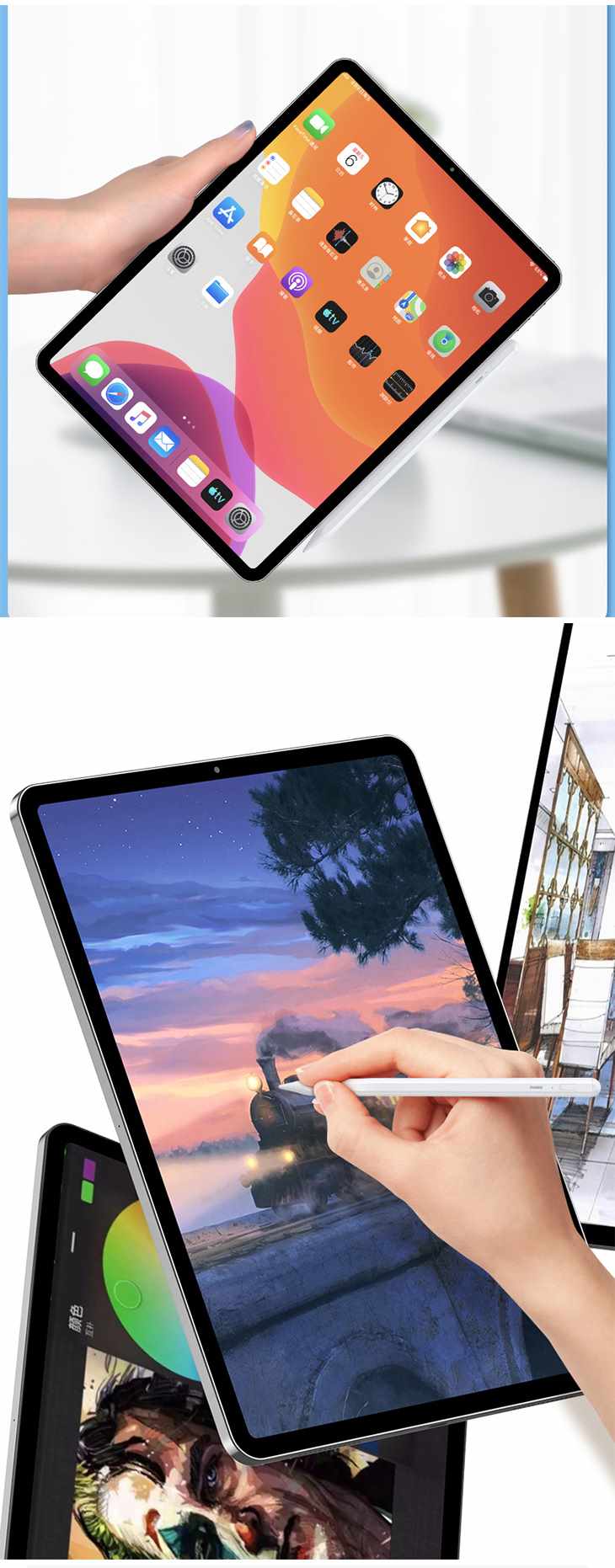 タッチペン タブレット スマートフォン スマホ iPhone Android Bluetooth 極細 高速充電 12時間連続 軽量 Type-C