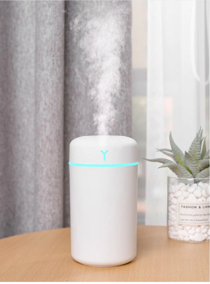 【ピンク】ミニ家庭用加湿器 アロマエッセンシャルオイル ディフューザー LED 常夜灯付き超音波 おしゃれ 加湿器 タンク式 インテリア 風邪防止 癒し