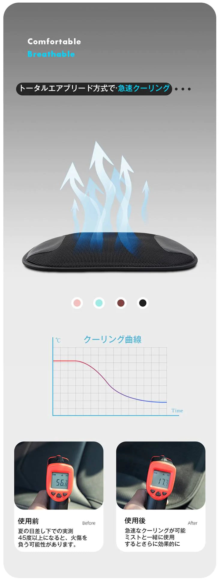 【グリーン】ファン付き クールシート クーリングシート 冷却シート メッシュ  静音設計 クッション  ドライブ お出かけ 暑さ対策 熱中症対策 アクセサリー 夏 熱中症 対策 風 ファン 空調 涼しい