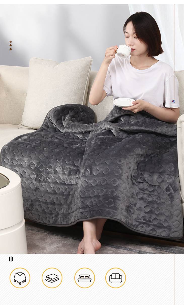 ウォームブランケット 150X80 電気毛布 通気性抜群 洗濯機OK やわらかい ふわふわ 昼寝 ひざ掛け 大判 オフィス 液晶表示 防水