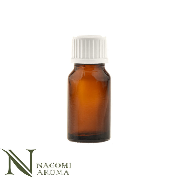 遮光ビン 10ml（アンバー） 白キャップ＆ヴァーティカルドロッパー 【 遮光瓶 ガラス瓶 薬瓶 調合 保存 アロマオイル エッセンシャルオイル 精油 キャリアオイル フレグランスオイル 香水 手作り コスメ ハンドメイド 蓋付 茶色 】