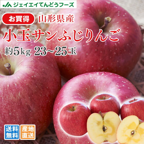 お買得品 ○秀品 山形県小玉サンふじりんご約5kg　送料無料※九州・沖縄一部離島は別途送料 ap15