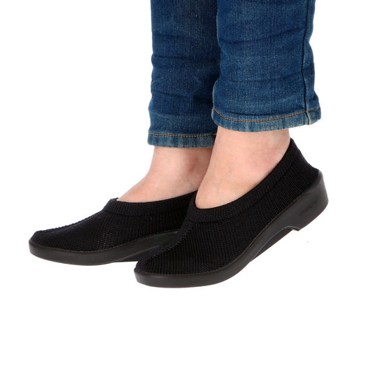 【5061030.BLACK・23.5cm】 アルコペディコ 通販 クラシックライン STEPS ステップス スリッポン レディース 軽量 おしゃれ ぺたんこ ローヒール 歩きやすい 柔らかい 痛くない フラットシューズ