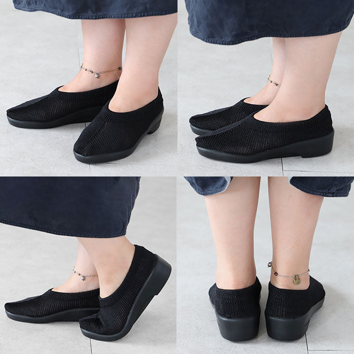 【5061030.BLACK・23.5cm】 アルコペディコ 通販 クラシックライン STEPS ステップス スリッポン レディース 軽量 おしゃれ ぺたんこ ローヒール 歩きやすい 柔らかい 痛くない フラットシューズ