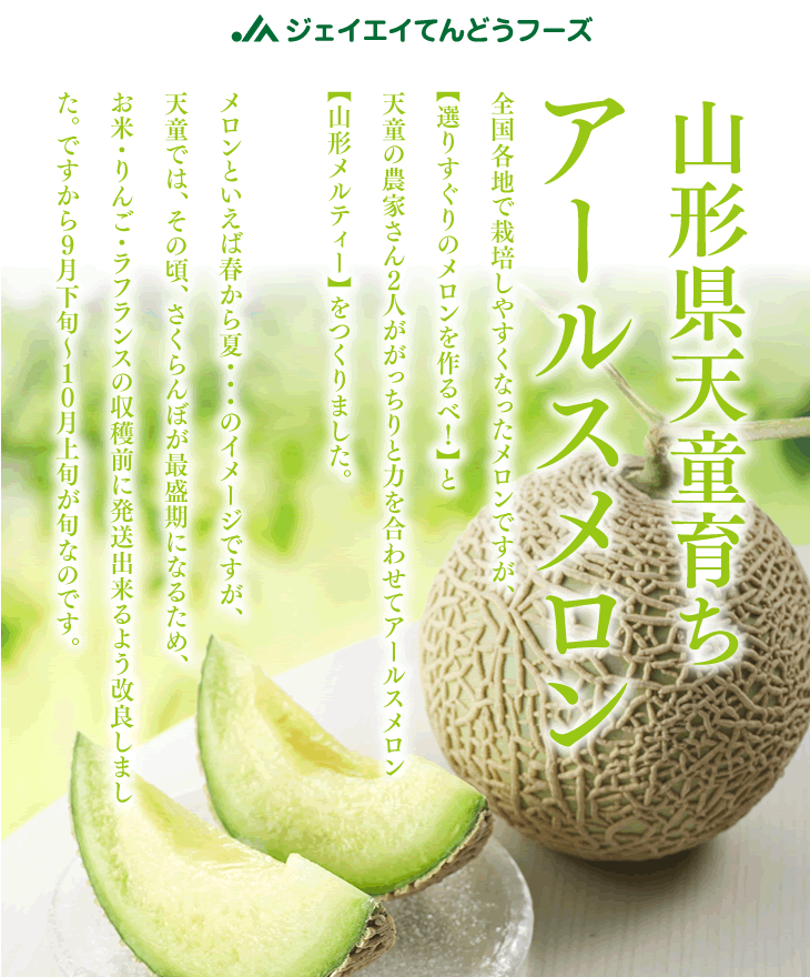 予約商品 山形県天童産 アールスメロン 2玉(約3〜4kg) 9月下旬より順次発送