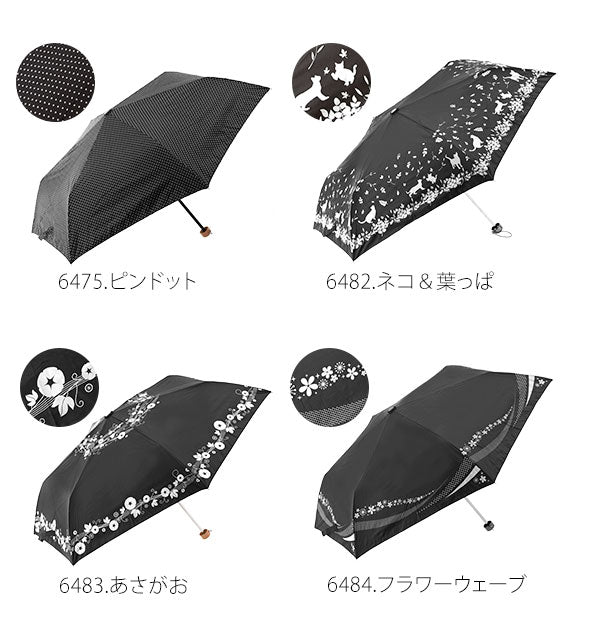 【6482.ネコ＆葉っぱ・at01】 折りたたみ傘 晴雨兼用 UVカット 通販 折り畳み傘 折畳み傘 折畳傘 おりたたみ傘 レディース メンズ 男女兼用 プレゼント ギフト 贈り物 お礼 内祝い 快気祝い お歳暮