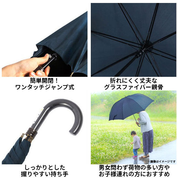 【2.紺・長かさ(80cm)】 傘 大きい レディース かさ 定番 アンブレラ ジャンプ 大きい ワンタッチ PROMENADE SKY スカイプロムナード おしゃれ メンズ 80cm