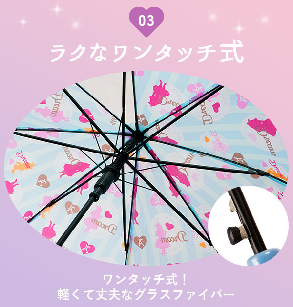 【パープル】 ジャンプ傘 キッズ 50cm ATTAIN アテイン  通販 傘 子ども用 かさ ジャンプ 1コマ透明窓付き グラスファイバー 丈夫 折れにくい 軽い 軽量 かわいい おしゃれ 通園 通学 幼稚園 保育園