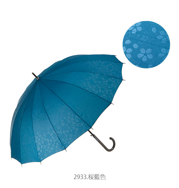 【2933.七宝藤色】 ジャンプ傘 16本骨 55cm ATTAIN アテイン  通販 傘 ジャンプ レディース グラスファイバー骨 折れにくい 丈夫 55センチ かわいい おしゃれ シンプル エンボス 桜 さくら 麻の葉 七宝