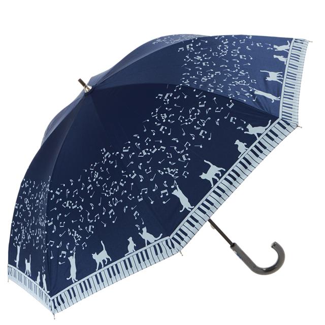 【6510.navy・長傘47cm】 晴雨兼用傘 47cm 8本骨 ATTAIN アテイン  通販 裏シルバー UV99%CUT 遮光率98.0%以上 日傘 レディース 手開き 手動 おしゃれ かわいい 軽い 軽量 ショートタイプ 雨傘 長傘 黒 ブラック