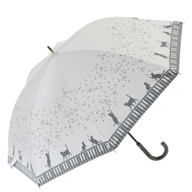 【6510.offwhite・長傘47cm】 晴雨兼用傘 47cm 8本骨 ATTAIN アテイン  通販 裏シルバー UV99%CUT 遮光率98.0%以上 日傘 レディース 手開き 手動 おしゃれ かわいい 軽い 軽量 ショートタイプ 雨傘 長傘 黒 ブラック