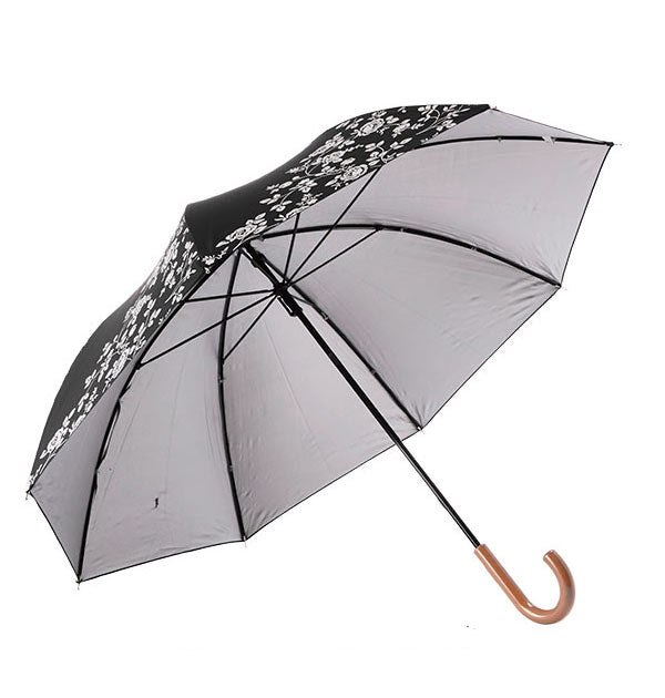 【6511.black】 晴雨兼用傘 47cm 8本骨 ATTAIN アテイン  通販 裏シルバー UV99%CUT 遮光率98.0%以上 日傘 レディース 手開き 手動 おしゃれ かわいい 軽い 軽量 ショートタイプ 雨傘 長傘 黒 ブラック